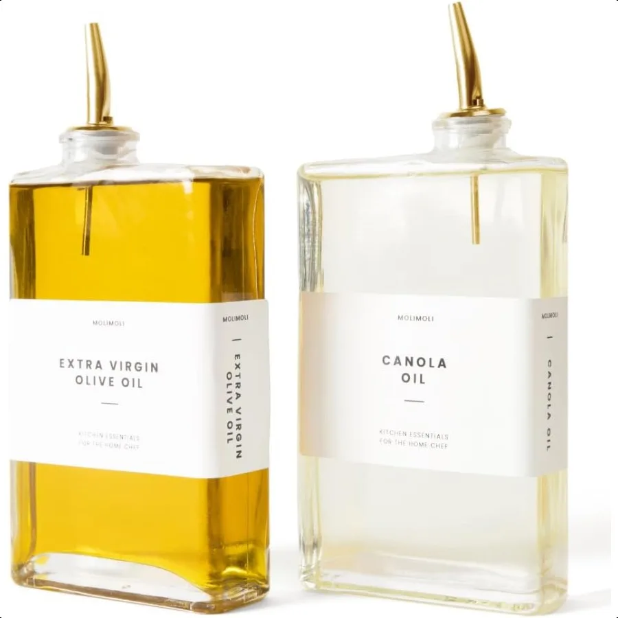 

Бутылка-дозатор оливкового масла для кухни, автоматический наливной станок, стеклянная тонкая бутылка-дозатор для кухни, набор из 2 золотых масел