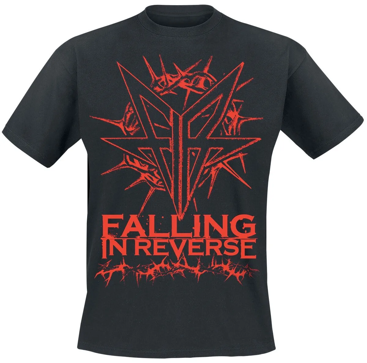 Falling in Reverse Thorn Logo Print T-Shirt Unisex Rock Band Fans Casual Tee Men Women Gothic Street Crew Neck