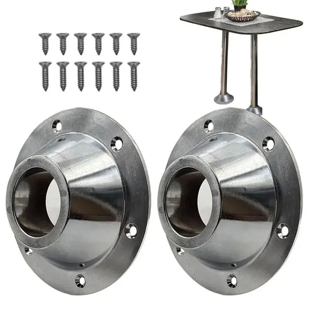 

2Pcs RV Table Base Aluminum Alloy Standard RV Table Floor Mounting Base Detachable RV Table Leg Base Yacht Hardware Replacement