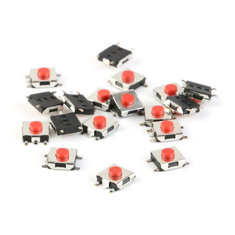 

100PCS Flat Red SMD 5PIN/4PIN 6x6 Tact Push Button Switch 6x6x2.5mm 6x6x2.7mm 6x6x3.1mm 6x6x3.7mm 6x6x3.4mm 6x6x5mm Micro switch