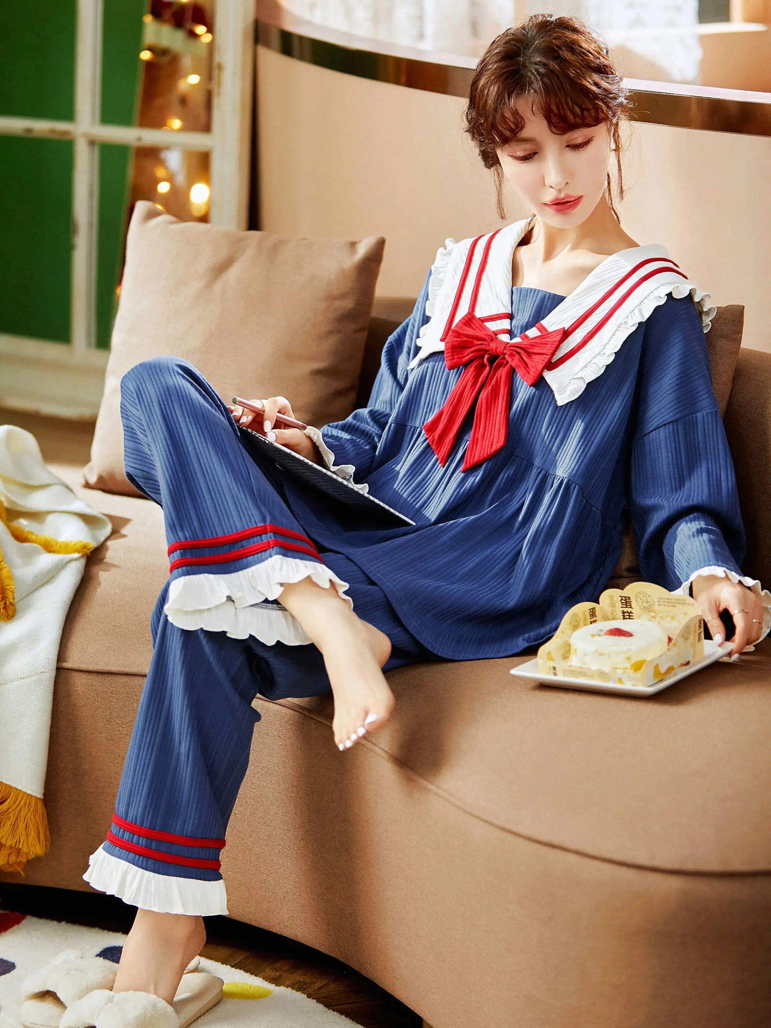 

Sleepwear Woman Blue Sexy Nightwear Women Things Nightgowns Women Elegant Fashion V-Neck Stretch Pyjama Cute Pajamas Dress Woman