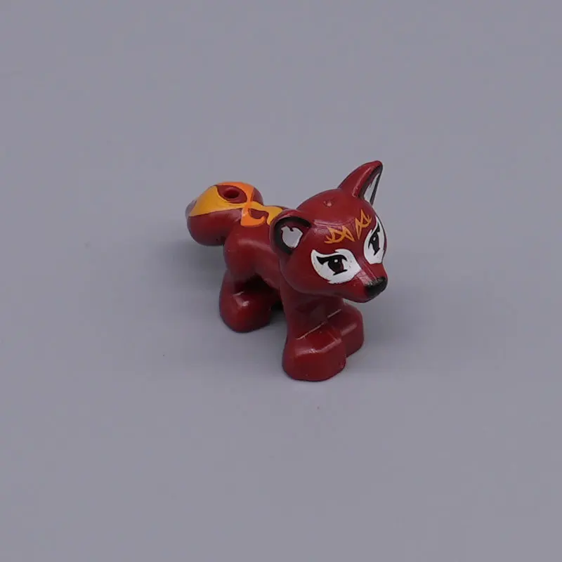 MOC 1PCS Printed Zoo Forest Animals Fox Dolphin Cat Dog Bird Building Blocks Collection Sea Air Land Brick DIY Toy Children Gift