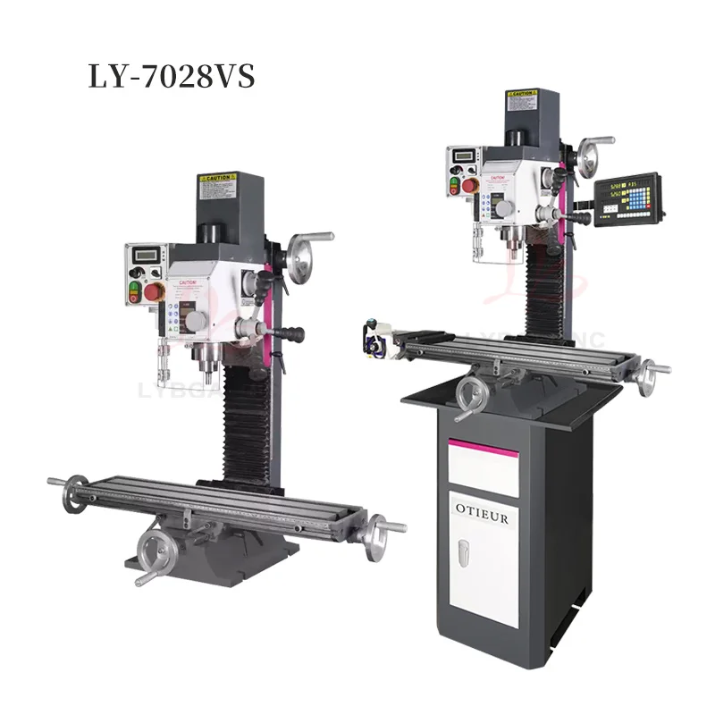Drilling Milling Machine LY-7028VS 7025VS with Linear Scales Automatic Feed Base Cabinet for Matel Cutting Driller Miller Tools