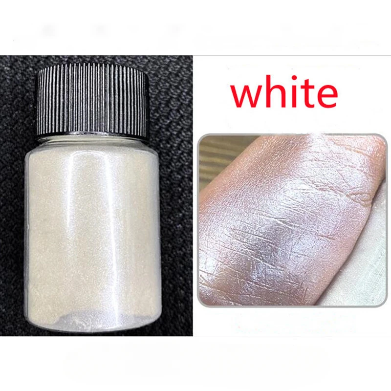 10g/butelka perły biały Pigment do paznokci brokat Aurora proszek do paznokci fioletowy chromowany brokat Pigment Pigment UV Manicure proszek do zanurzania