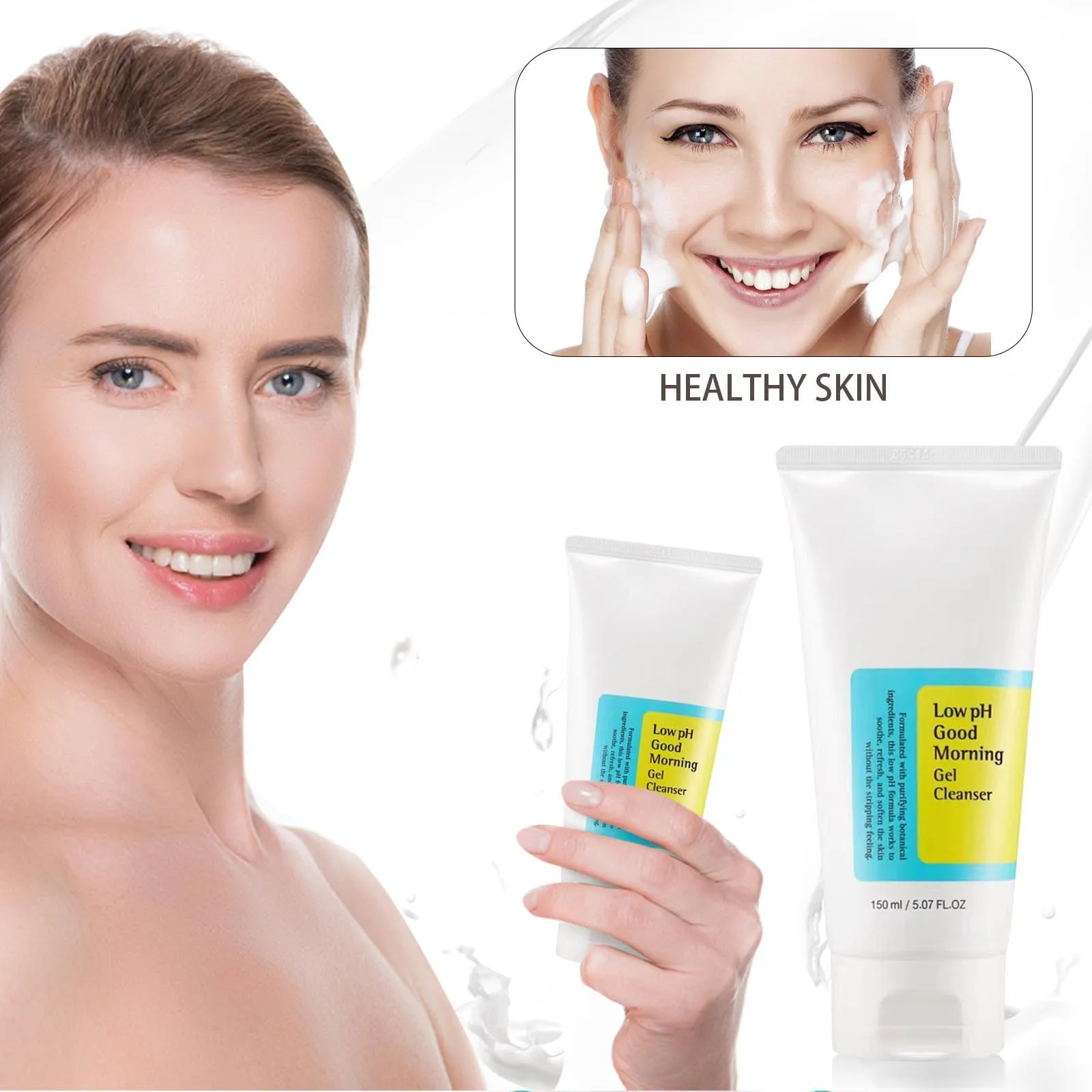 منظف وجه خفيف للنساء ، منظف ، ترطيب ، تنظيف عميق ، خفيف ، عرض