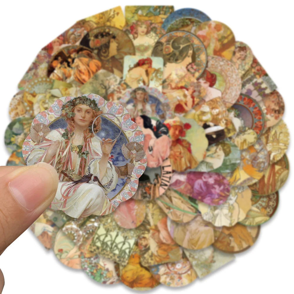 54pcs Vintage Renaissance Art Figure Painting Stickers Waterproof Vinyl Decals For Laptop Notebook Scrapbook Room Stickers