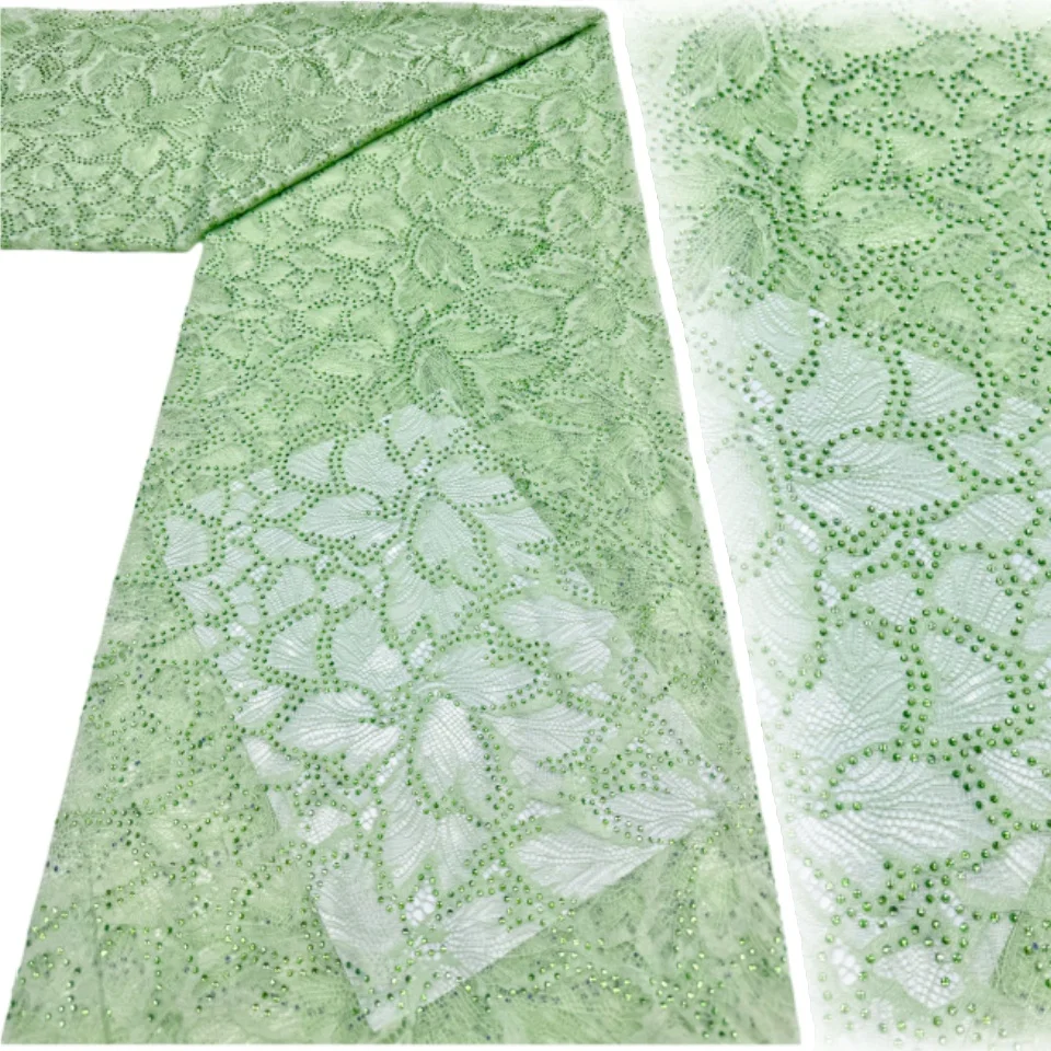 Latest African French Sequins Net Lace Chantilly 2026 High Quality Glass Drill Stone Lace for Women Wedding Party Dresses 3113