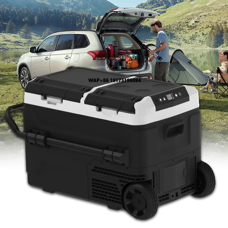 

12 Volt Car Refrigerator Portable Freezer 50L With Wheels Dual Zone Portable Compressor for Driving with AC Adapter