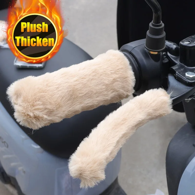 

Motorcycles Handlebar Simulated Plush Covers Universa Winter Warm Covers Electric Vehicles Bike Handlebar Grip Cover