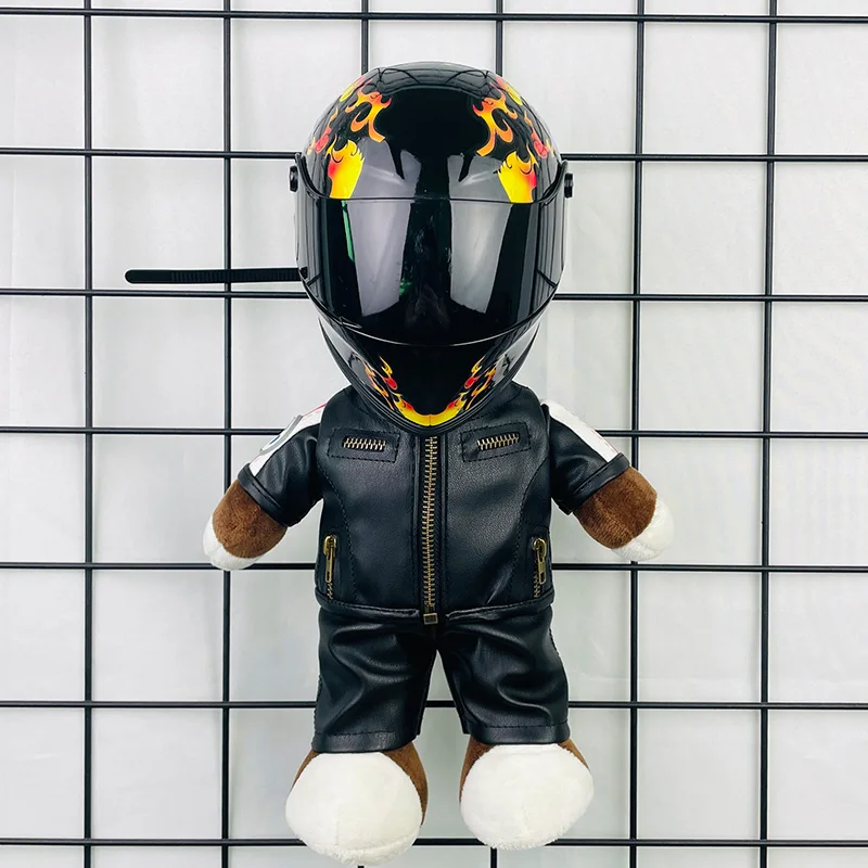 Helmet small model Suzaku print racing trunk decoration car pendant home decoration collection mini bear helmet