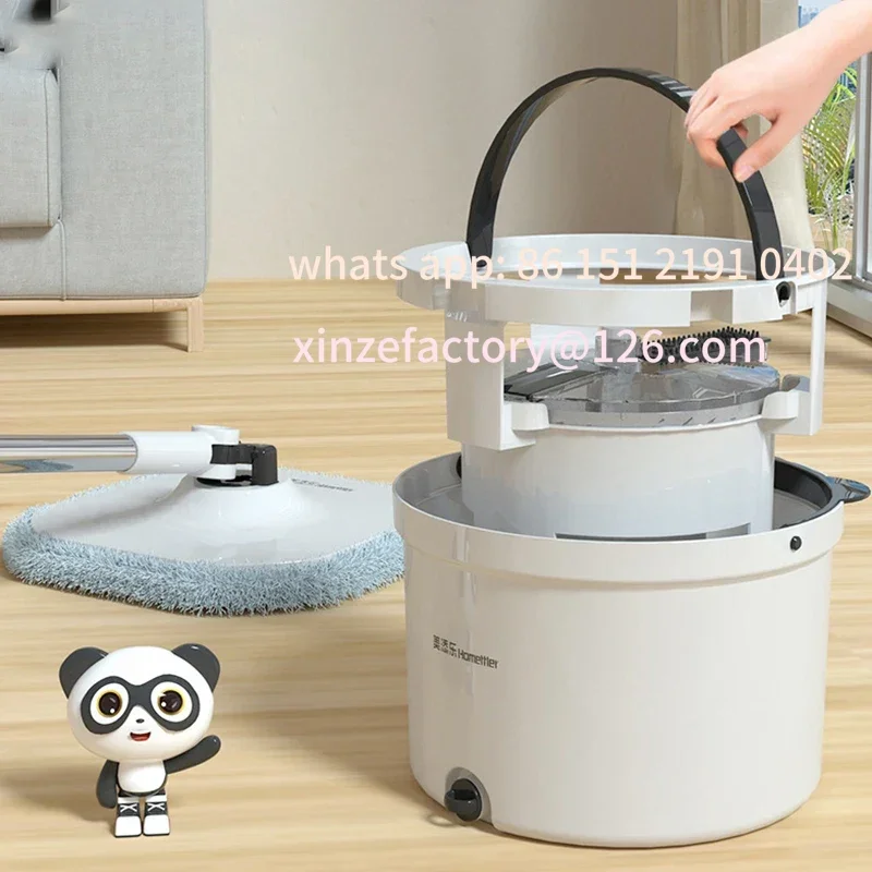 

Customizable Mop With Spin Bucket Rinse Free Hand Wash Clean Dirt Separation Home Floor Cleaning Mop Rotating