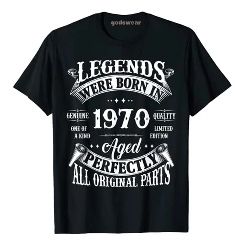 52nd Birthday Tee Vintage Legends Born In 1970 52 Years Old T-Shirt Vintage Costume Mother's Day Clothes Gifts for Dad