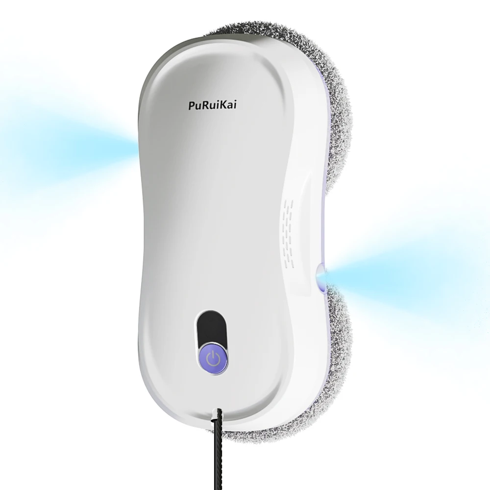 PuRuiKai Robot per la pulizia delle finestre automatico con doppio spruzzo automatico 5600Pa Rilevamento dei bordi del telecomando di aspirazione per la casa