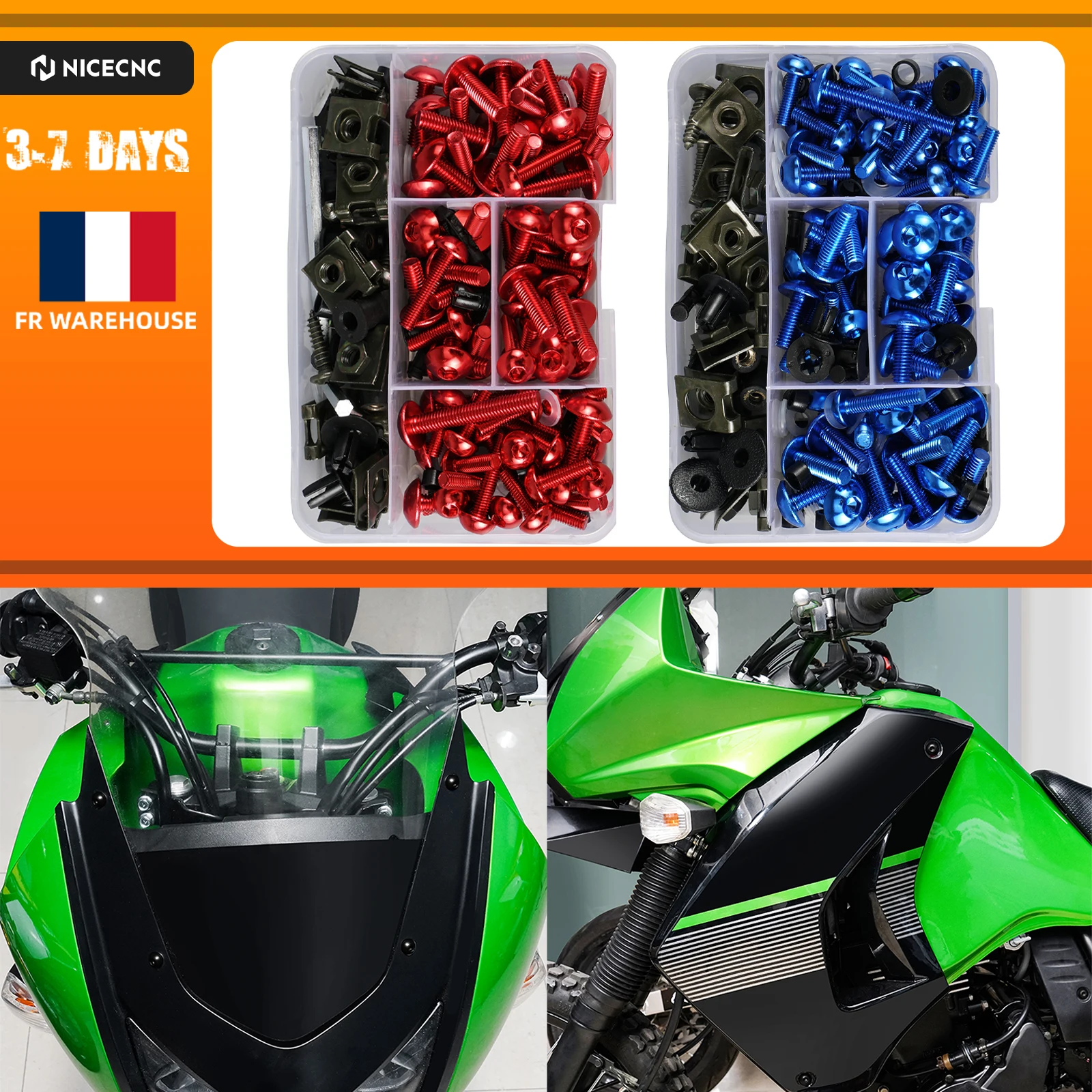 Motorrad-Verkleidungsschrauben-Set für Suzuki GSXR600 GSXR750 GSXR1000 GSX1300R, Honda CBR600RR CBR900RR CBR1000RR CBR600 F F2 F3 F4 F4i CBR1000F CBR929RR CBR954RR, Ducati, Aprilia RSV4 RSV1000R RSV