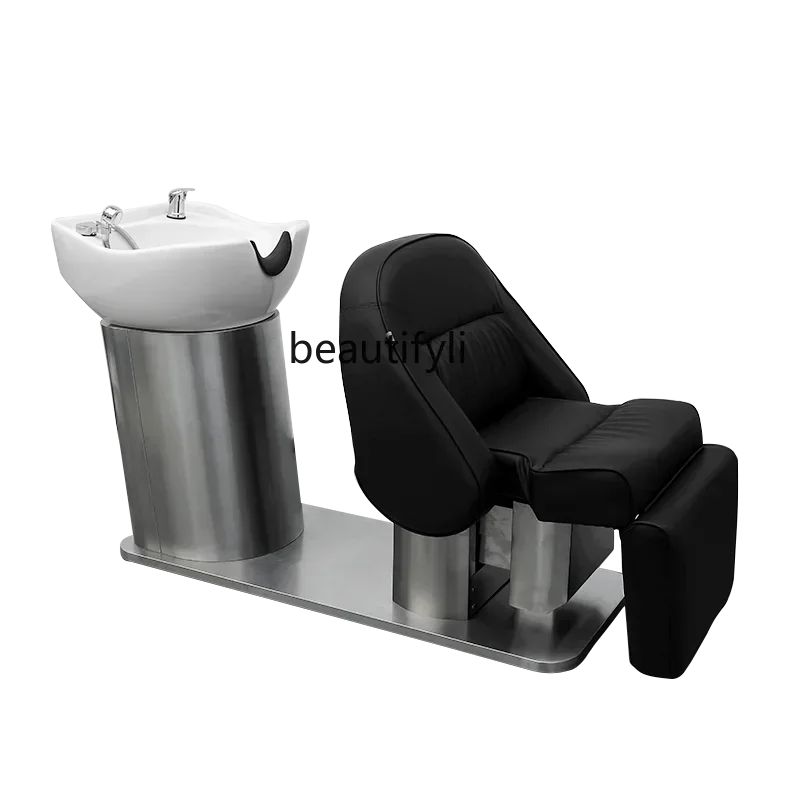 

Qnew Automatic Simple Cosmetology Shop Electric Shampoo Chair Barber Shop Ceramic Basin Flushing Bedss 03