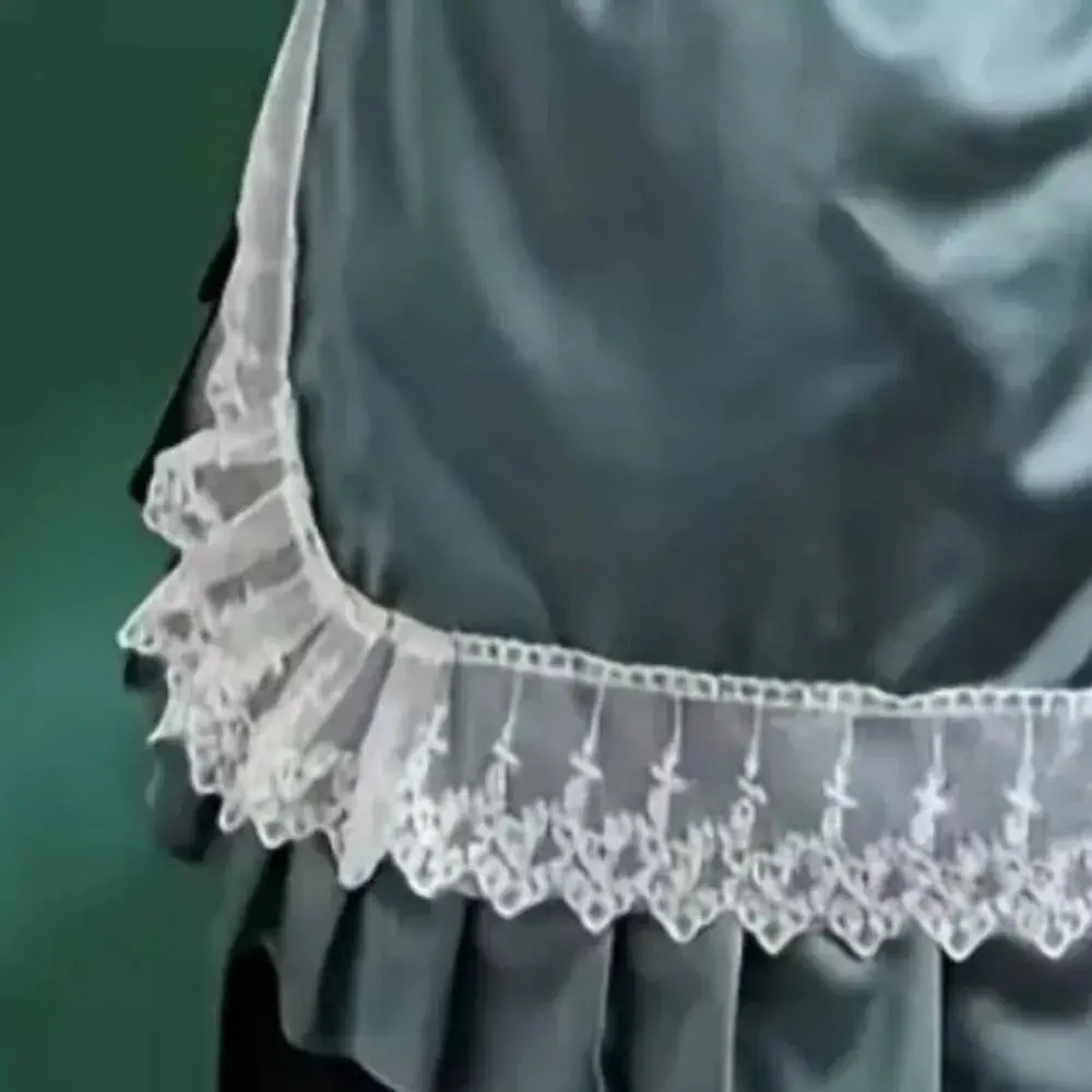 

New Ruffle Lace Trim Ruffled Half Apron Solid Color Anti-fouling Waist Apron Women Kitchen Home Cleaning Apron