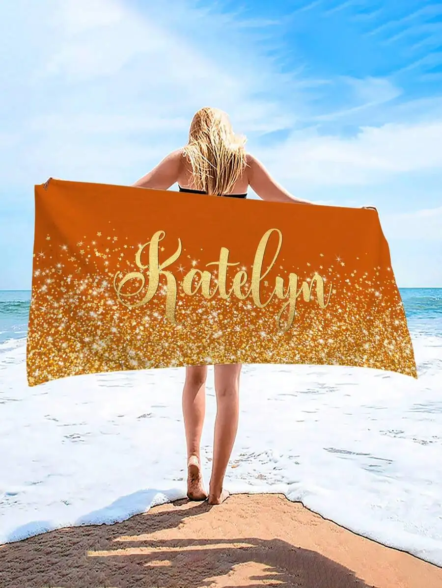 Personalisiertes Strandtuch mit Namen, personalisiertes, super saugfähiges Badetuch, leichtes und kompaktes Poolhandtuch, Sommer-Meer-Großhandel – Detail 4