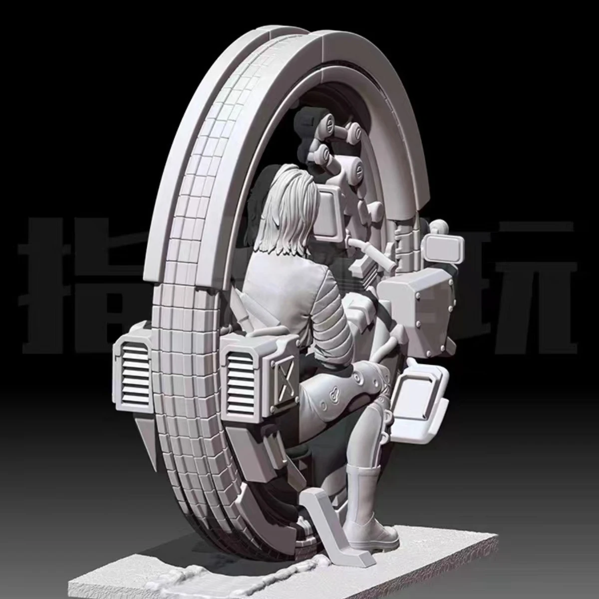 

Комплект неокрашенной модели из смолы 65 мм, девушка мотоцикла «бливое будущее» в разобранном и неокрашенном виде GK, 728C