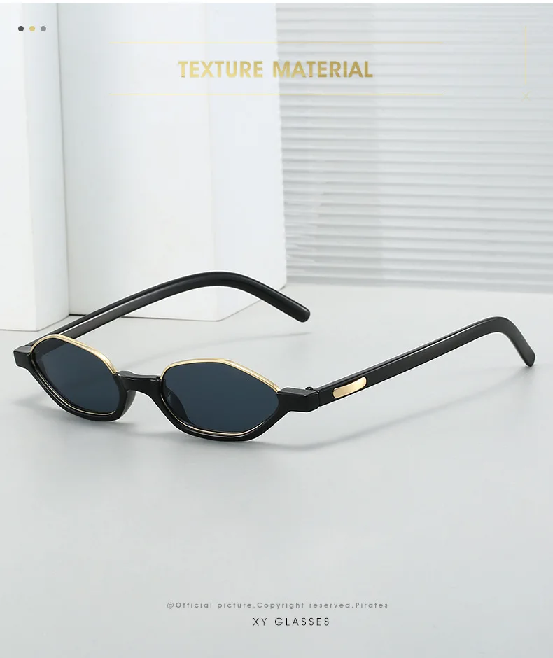 Halbrahmen Designer Kleine Sonnenbrille Damen Cat Eye Neue Mode Sonnenschutz UV400 Sonnenbrille Marke – Detail 2