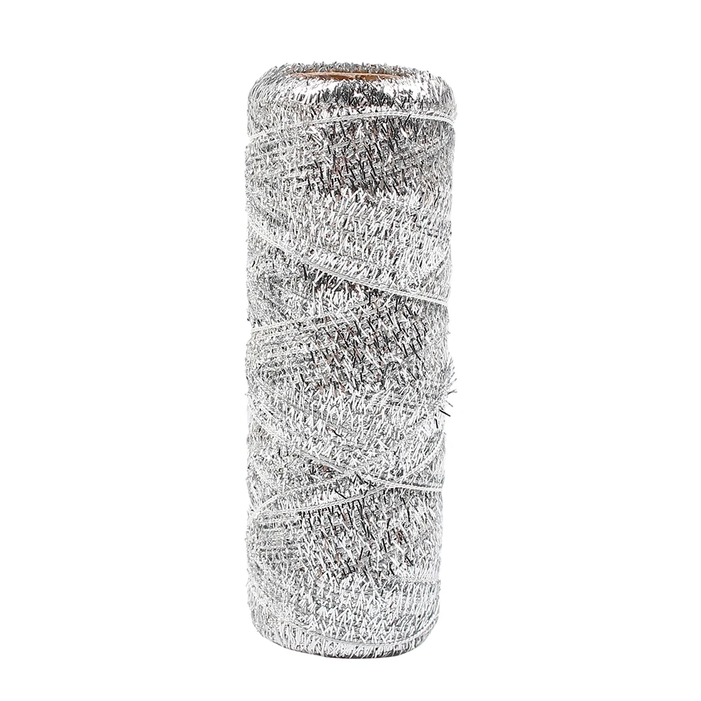 Decorative binding strap 100m long with gold and silver thread for various holiday crafting and wrapping projects