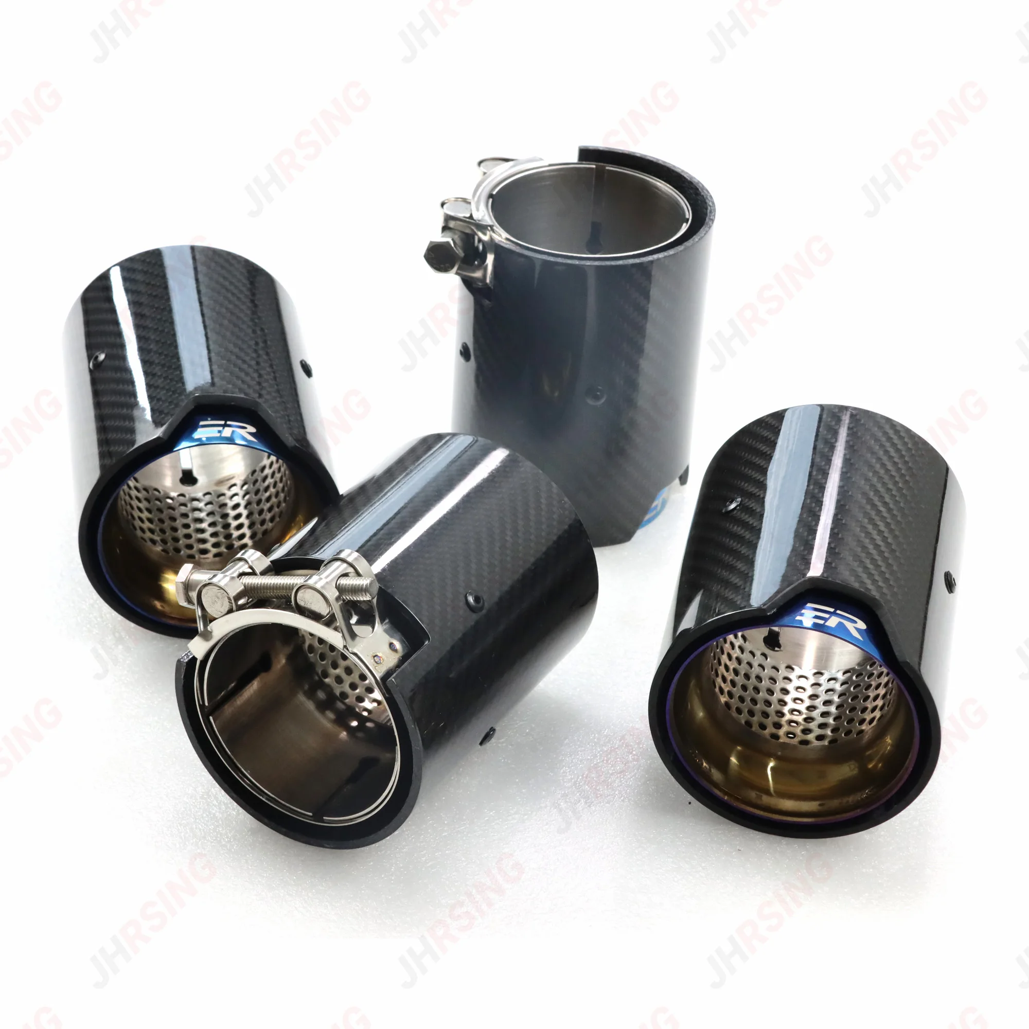 1PCS fit for M2 F87 M3 F80 M4 F82 F83 Exhaust Tip modified Carbon Fiber tail Muffler Nozzle pipe tips ER LOGO