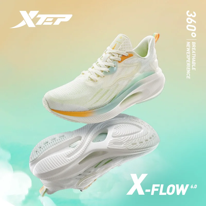 Xtep X-FLOW 6.0 Running Shoes For Women Breathable Mesh Sports Shoes Wear-Resistant Lightweight Female Sneakers 877118110006