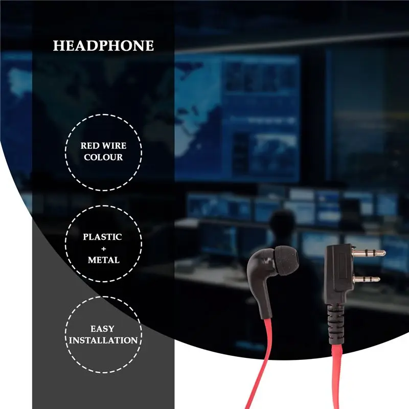 B48A 2 Pin Noodle Style Earbud Headphone K Plug Earpiece Headset For Baofeng Uv5r Bf-888S Uv5r Radio