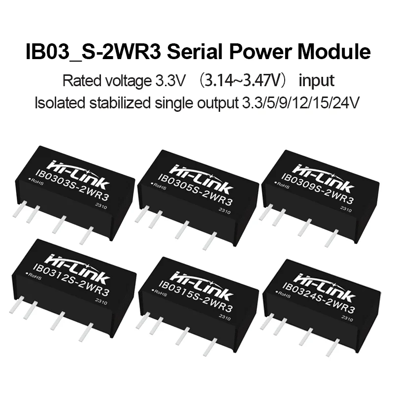 2W Mini SIP Transducer IB0305S IB0312S Low Quiescent Current Auto Recover Short Circuit Shield Minus40 To 85 Degrees Hardware