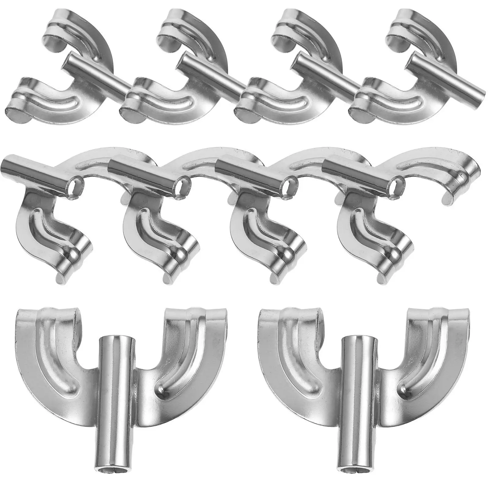 

10Pcs Drum Claw Hooks Metal Mount Silver Bass Drum Replacement Adjustable Tension Percussion Hook Compatible Standard
