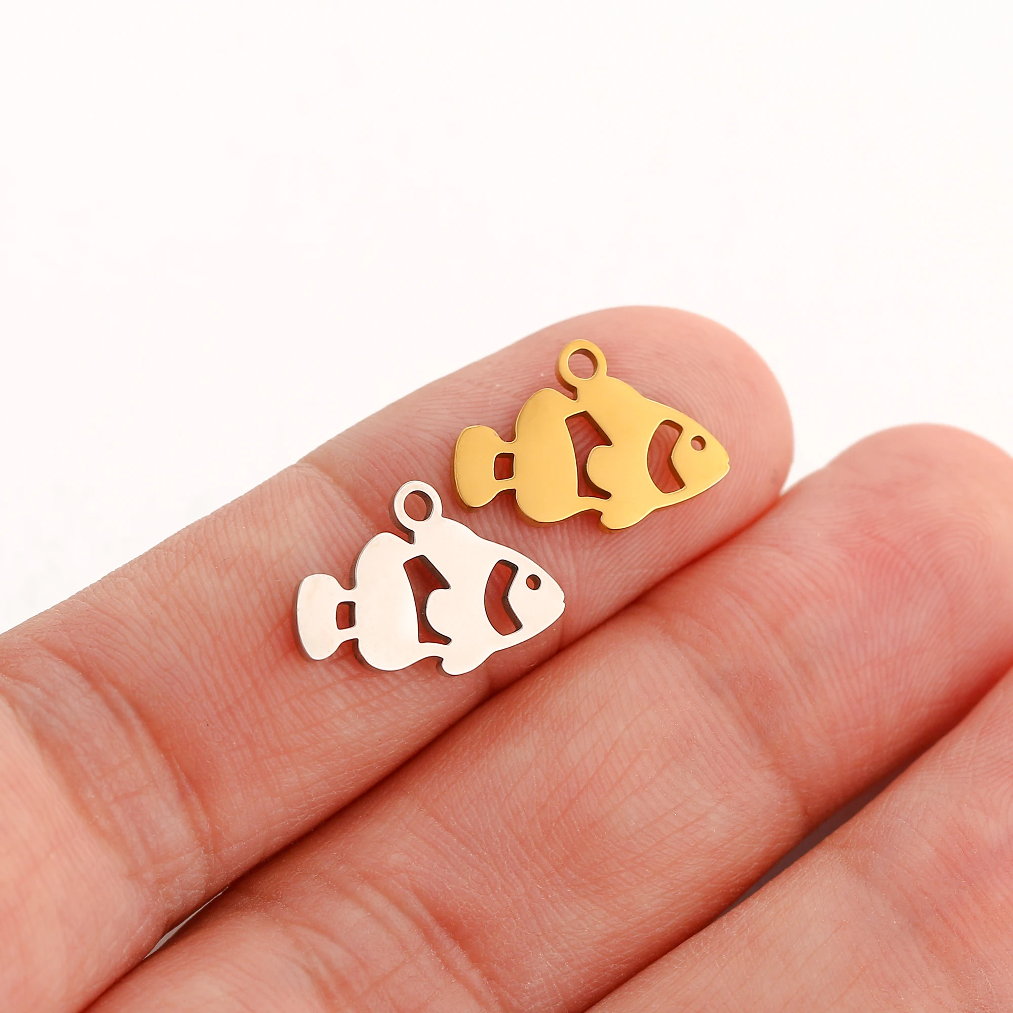 5 teile/los Gold Farbe Marine Tier Octopus Meer Fisch Conch Seestern Charms Edelstahl Anhänger Für Schmuck Machen Zubehör – Detail 12