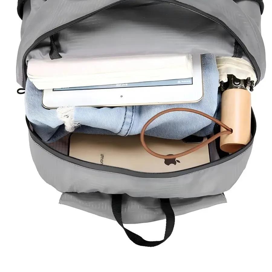 

Foldable Lightweight Backpack Large Capacity Durable Canvas Travel Hiking Camping Backpack with Adjustable Straps & Zipper