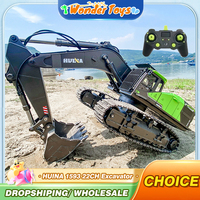 HUINA 1593 Rc Excavator 1/14 Remote Control Excavators Truck Crawler Alloy Tractor Loader Radio Controlled Engineering Vehicles