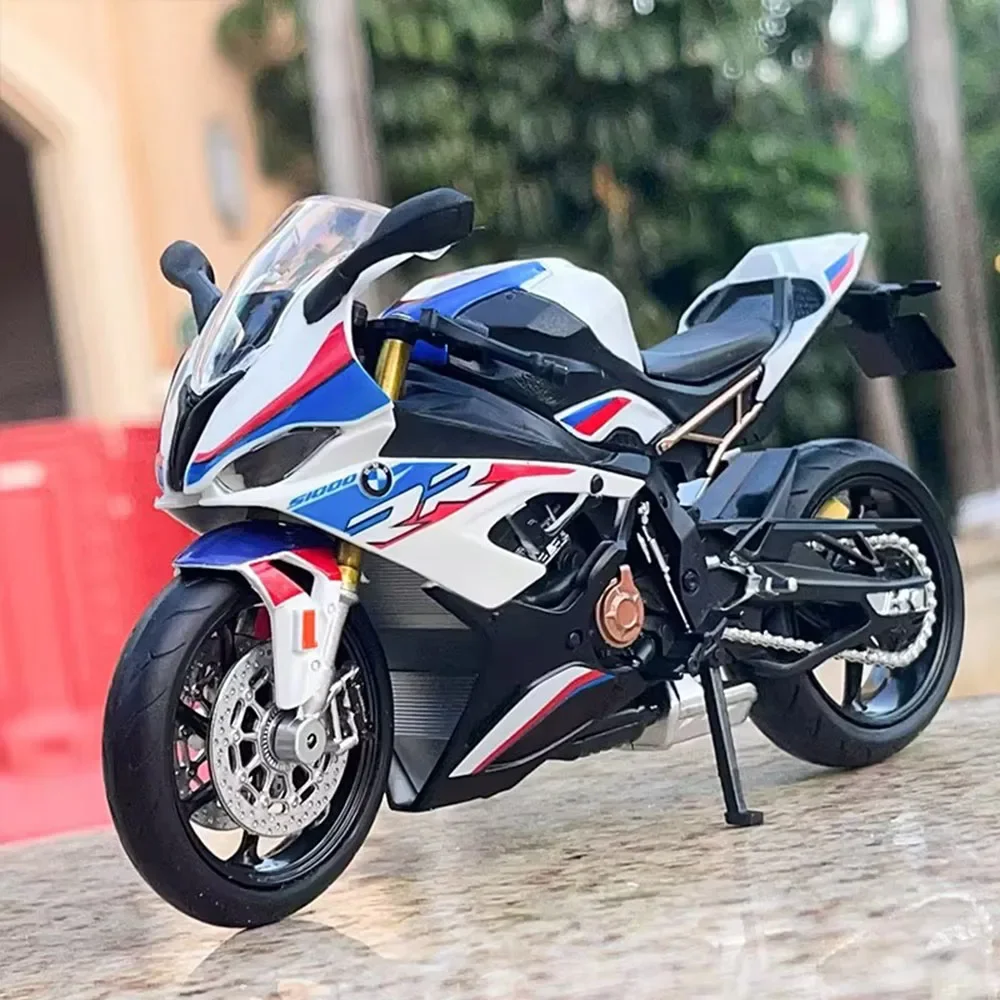 1:12 BMW S1000RR Motorcycle Car Models Toys Rubber Tires Front Wheel Steering Honda CBR1000RR Fire Blade Motorcycles Boys Gifts