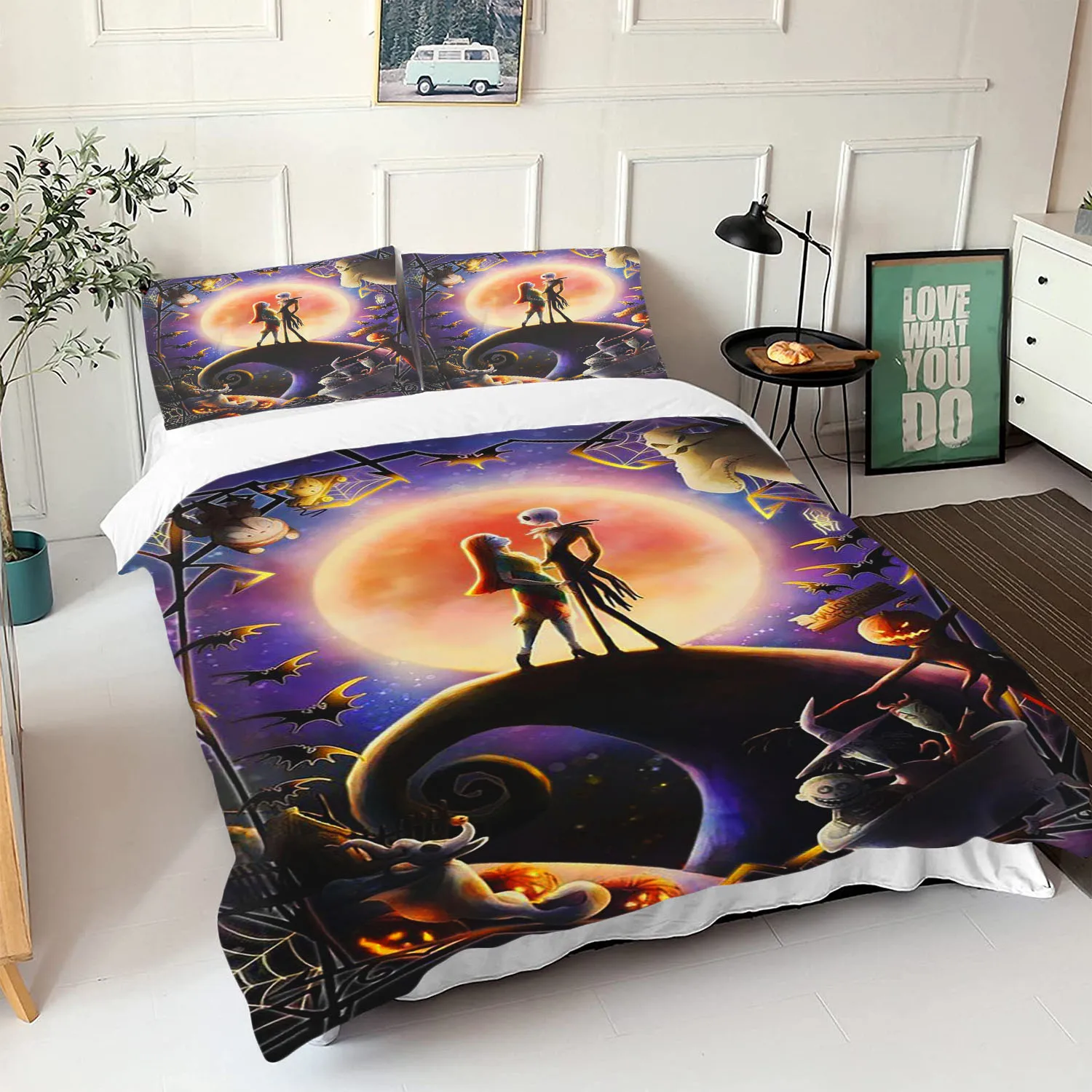 The Nightmare Before Christmas Quilt Cover Cartoon Duvet, Skin-Friendly, Breathable Printed Comforter, Warmth Bedding New Design