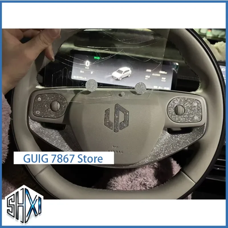Suitable for Leapmotor B10 B01 2024-2026 Steering Wheel Logo Personalized Sticker Diamond Glitter Sticker Modify Accessories 5