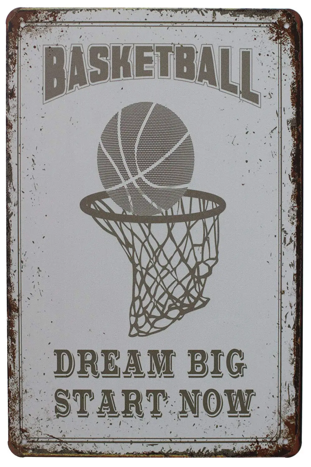 ARTCLUB Basketball Dream Big Start Now Metal Sign Vintage Plaque Wall Decor