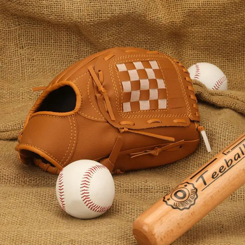 Sarung tangan Baseball olahraga luar ruangan, sarung tangan kulit PU, sarung tangan Batting, peralatan latihan Softball, sarung tangan kompetisi, sarung tangan untuk anak-anak