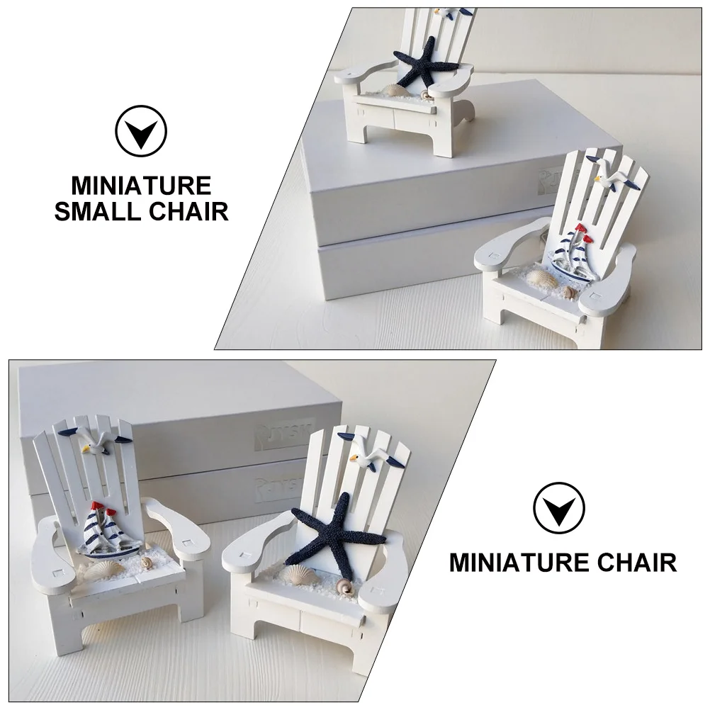 

4pcs Miniature Beach Chair Decoration Office Wedding Gift Accessory Coastal Nautical Ornament for Bedroom Living Room