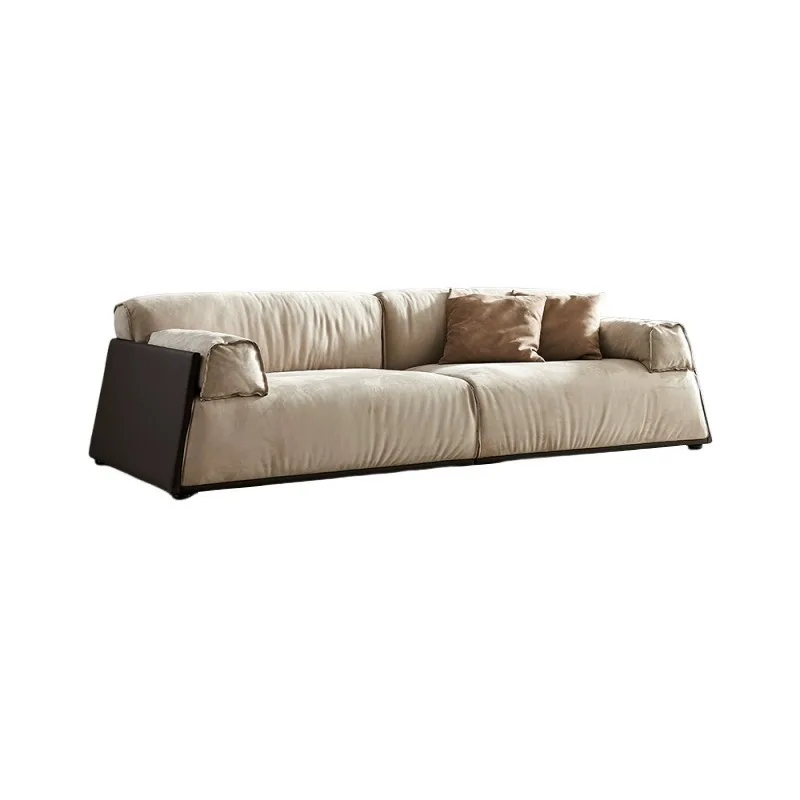 Frosted cloth sofa Floor-to-ceiling Italian minimalist designer living room high-end fabric sofa