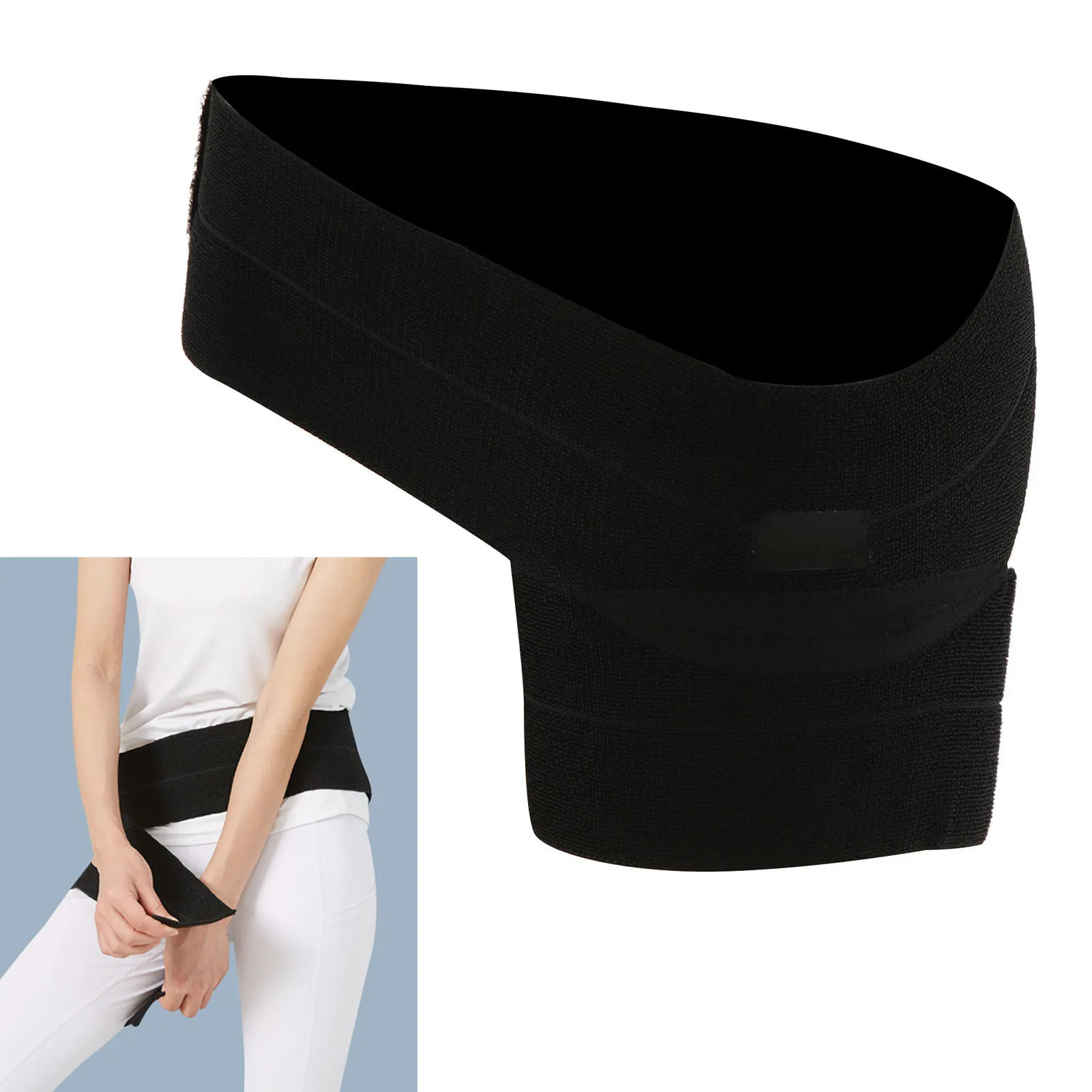 Groin Support Brace Light Breathable Close Fit Professional Groin Brace Hip Wrap for Hip Flexor Recovery Injury Sprain Hip Wrap