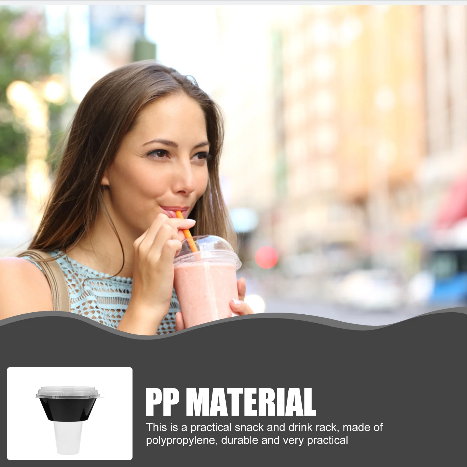 5 Juegos de tazas para aperitivos, tazas combinadas para bebidas, tazón de comida portátil, compacto, PP, grueso, gran capacidad, fácil de limpiar, uso diario para fiestas