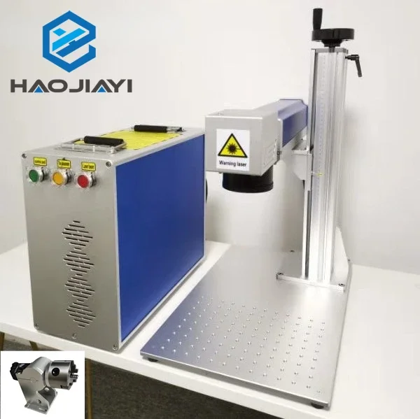 

2022 hot sell fiber laser marking machine with rotary JPT or Raycus 20W 30W 50W or 60W metal engraving machine have good price