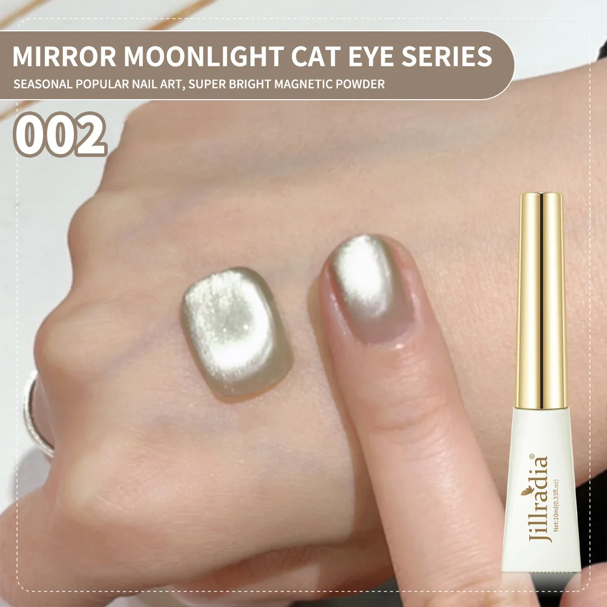 1Pc 10Ml Spiegel Porselein Whitel Cat Eye Gel Nagellak Voor De Zomer Voor Nail Art Decoratie Semi Permanente Uv Led Lak