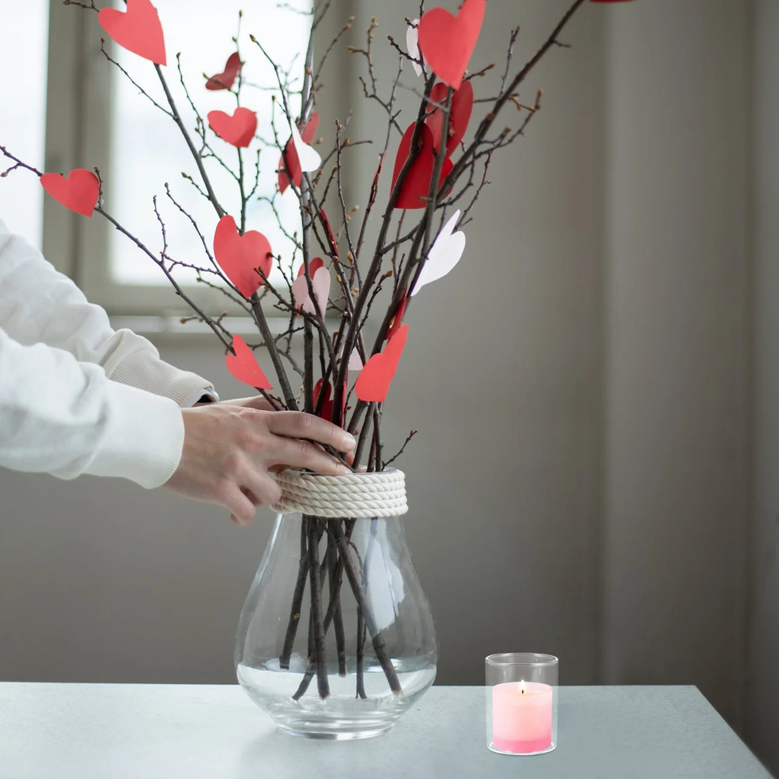 

Cylinder Glass Holder Windproof Clear Shade for Jar Candles Elegant Home Decor Ideal for Wedding Anniversary Gift