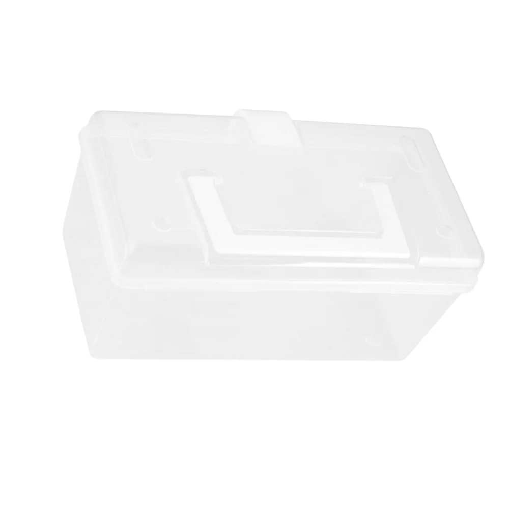 Portable First-Aid Box Size L White Plastic Medicine Storage Cabinet Large Capacity Transparent Organizer Home Outdoor Use