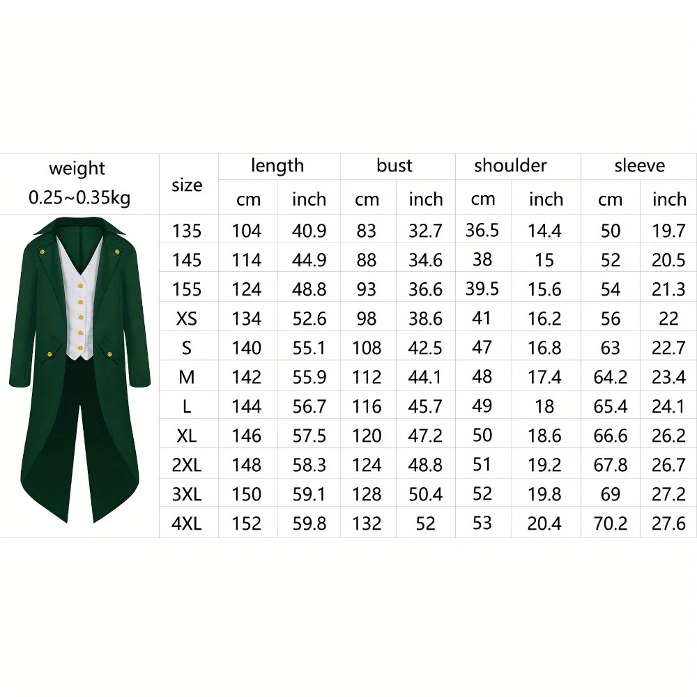 Irish St. Patrick's Day Steampunk-Frack-Set für Herren – formeller Leiteranzug, Festival-Bühnenoutfit