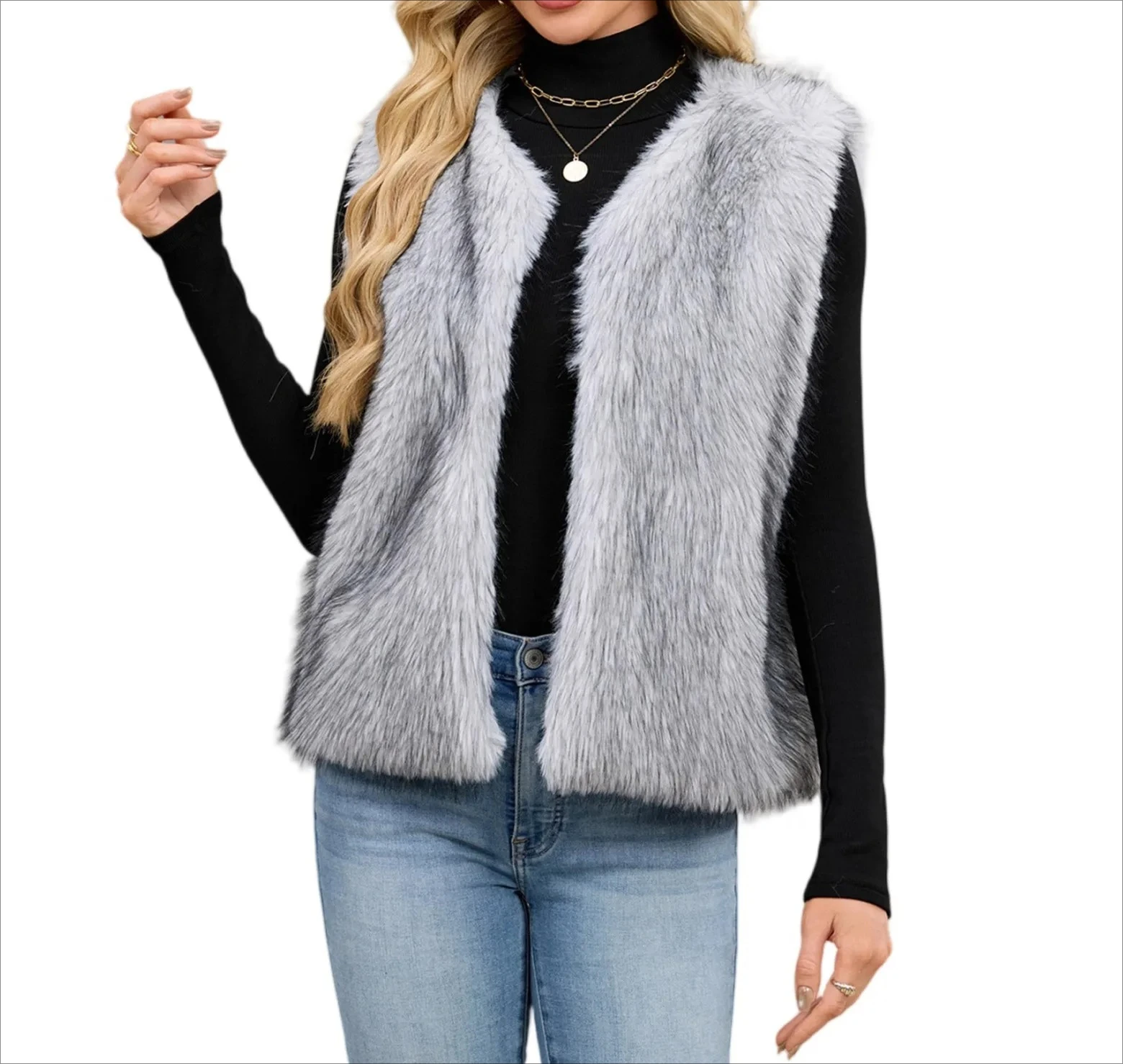 

Women Fur Vest Autumn Female Waistcoat Faux Fur Sleeveless Jacket Luxury Streetwear Winter Solid Casual Overcoats