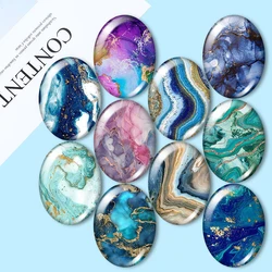 Geode Agate Mediterranean Wall Art 10pcs mixed 13x18mm/18x25mm/30x40mm Oval photo glass cabochon demo flat back Making findings