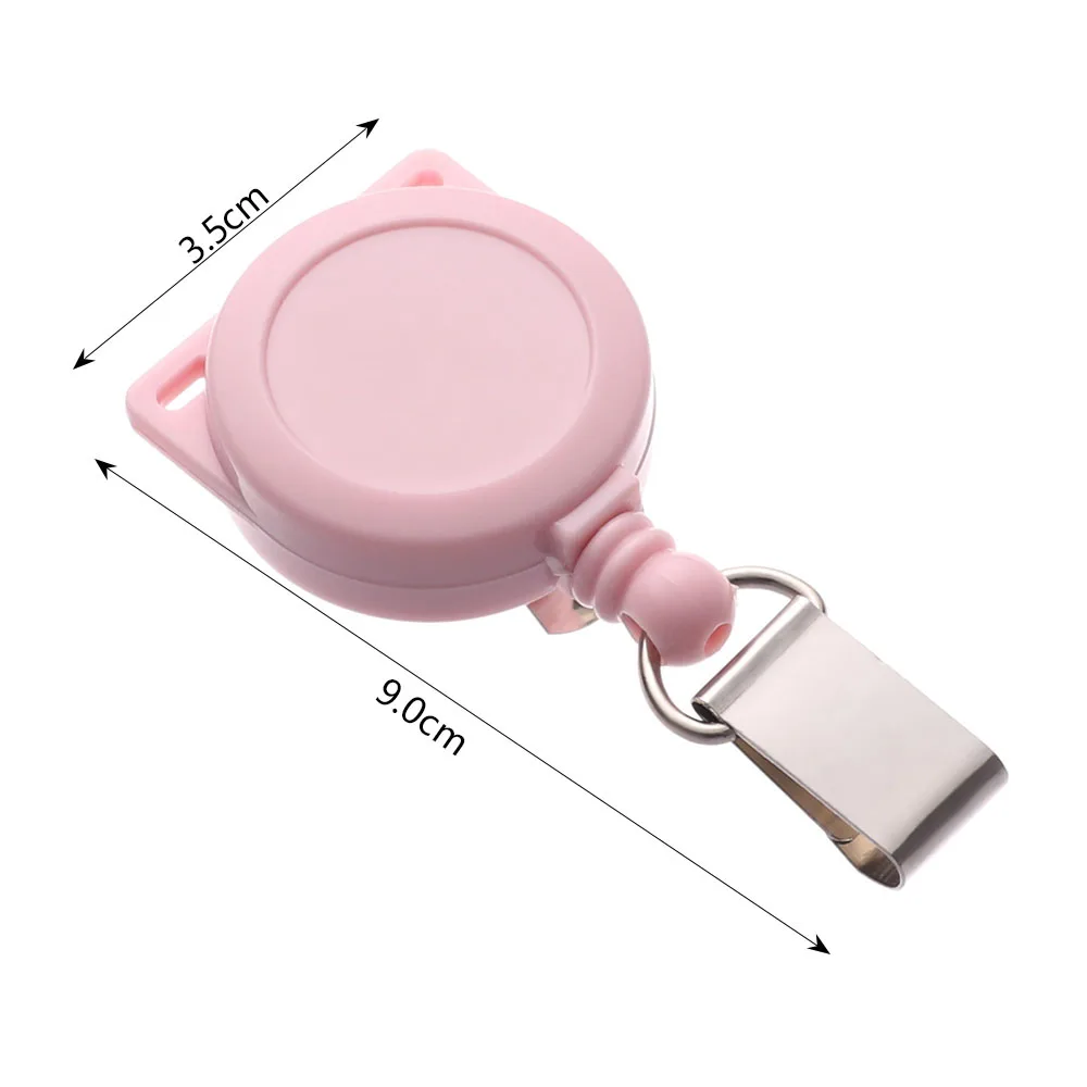 ชื่อแท็กการ์ดอุปกรณ์โรงเรียน Retractable อุปกรณ์สํานักงาน ID ผู้ถือป้าย Badge Reel คลิปผู้ถือป้ายคลิปเชือกเส้นเล็ก