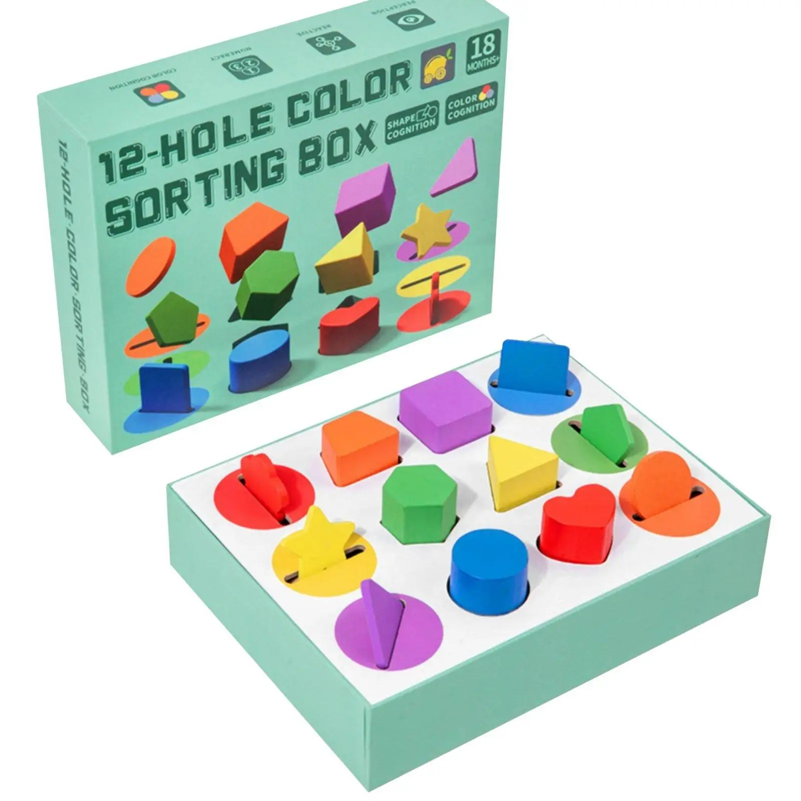 Disc Box Shape Sorter Early Learning Educational Shape Sorter Fine Motor Skills Color Sorting Box for Preschoolers, ,